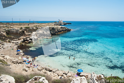 Image of beach of favignana. aegadian island