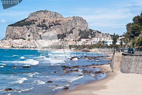Image of beach of cefalu, Sicily