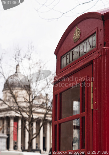 Image of  national gallery and red public phone
