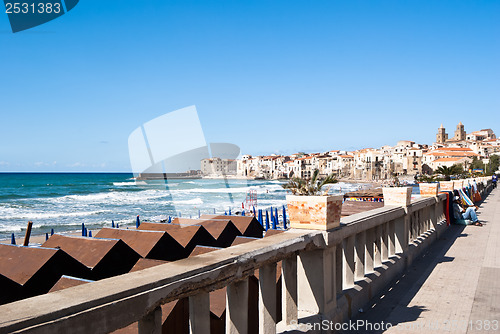 Image of beach of cefalu, Sicily