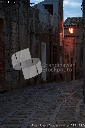 Image of old town of Erice at night