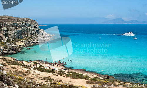 Image of beach of favignana. aegadian island