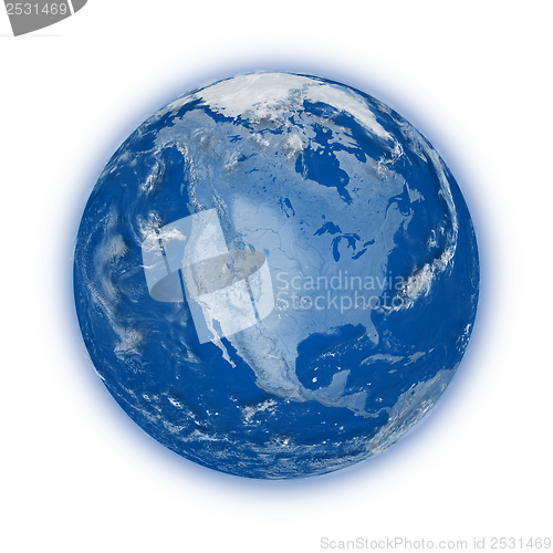 Image of North America on planet Earth