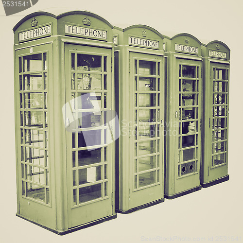 Image of Vintage sepia London telephone box