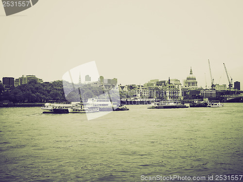 Image of Vintage sepia River Thames in London