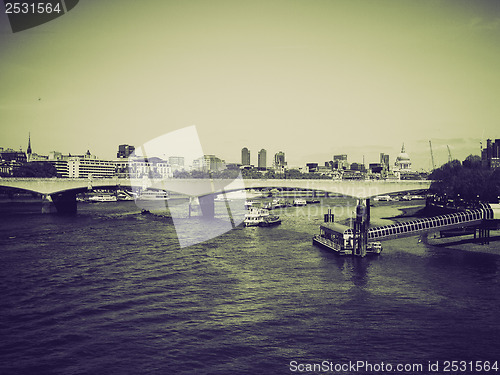 Image of Vintage sepia River Thames in London