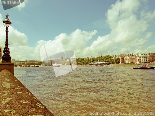 Image of Retro looking River Thames in London