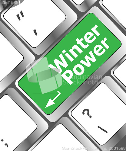 Image of winter power on computer keyboard key button