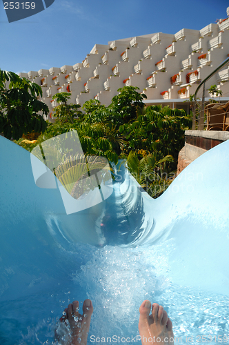 Image of Water slide and feet