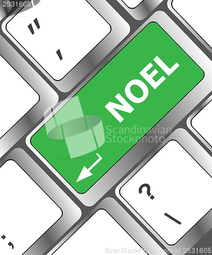 Image of Computer keyboard key with Noel button