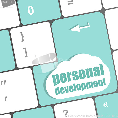 Image of Keyboard key with enter button personal development