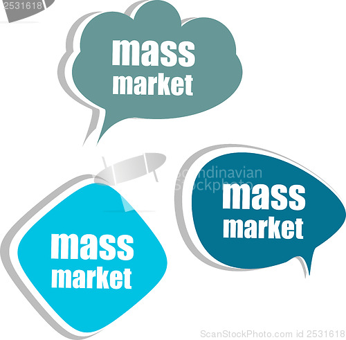 Image of mass market. Set of stickers, labels, tags. Business banners
