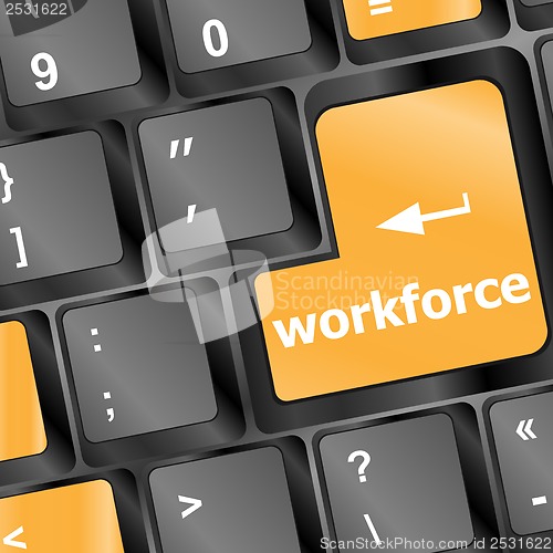 Image of Workforce key on keyboard - business concept