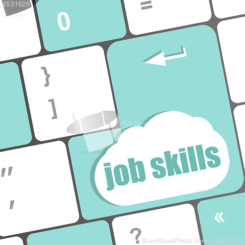 Image of Computer keyboard with job skills key. business concept