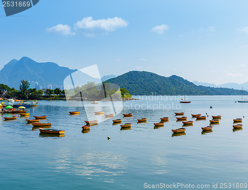 Image of Beautiful sea coast and boat