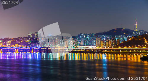 Image of Seoul city skyline at night