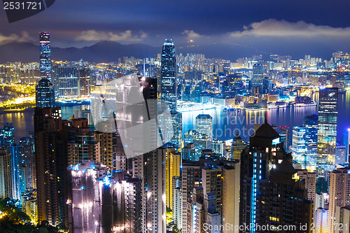 Image of Hong Kong skyline from Peak at mid night