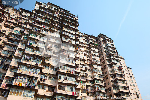 Image of Overcrowded residential building in Hong Kong