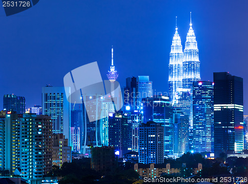 Image of Kuala Lumpur skyline at night