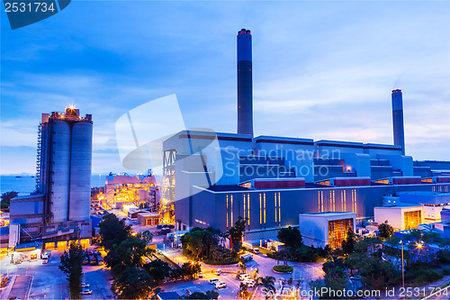 Image of Industrial plant at night