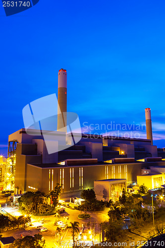 Image of Industrial plant at night