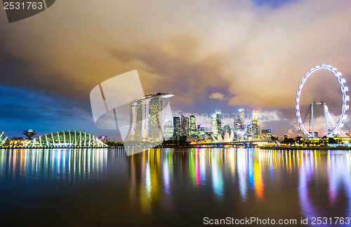 Image of Singapore city at night