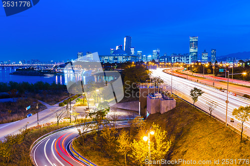 Image of Urban city and busy traffic in Seoul