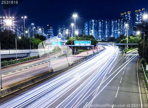 Image of Busy traffic at night