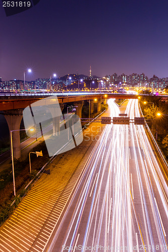 Image of Cityscape in Seoul at night