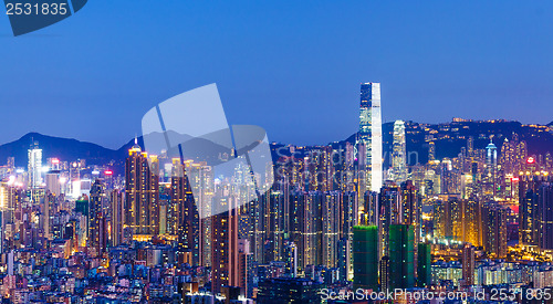 Image of Hong Kong city at night