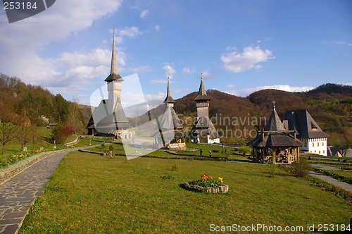 Image of Wooden Churchs  Birsana Monastery , Maramures,Transylvania, Romania