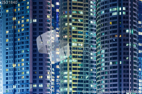 Image of Modern office building at night