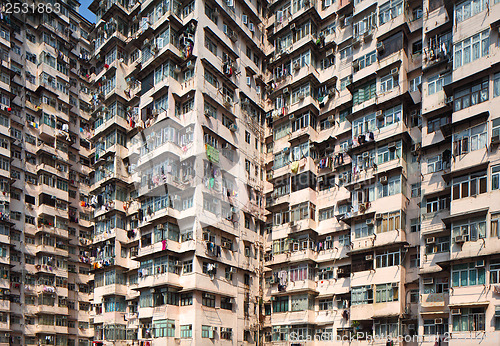 Image of Overcrowded residential building in Hong Kong