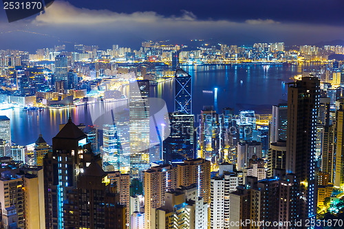 Image of Hong Kong skyline from Peak at mid night