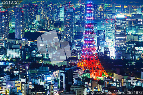 Image of Tokyo city skyline at night