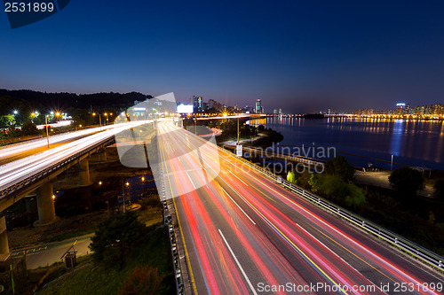 Image of Busy traffic in Seoul city