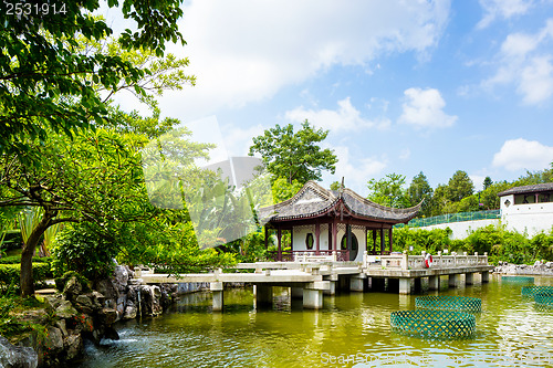 Image of Traditional pavilion in Chinese garden