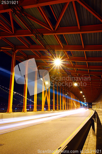 Image of Traffic trail in Tunnel