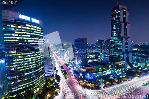 Image of Gangnam district in Seoul at night