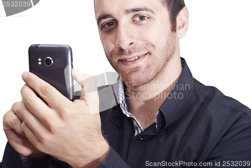 Image of handsome businessman with a smartphone