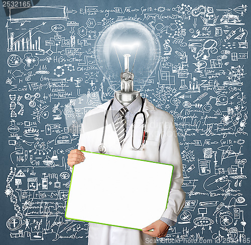 Image of Lamp Head Doctor Man With Empty Board