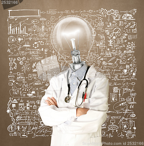 Image of Lamp Head Doctor Man With Stethoscope