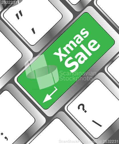 Image of Computer keyboard with holiday key - xmas sale