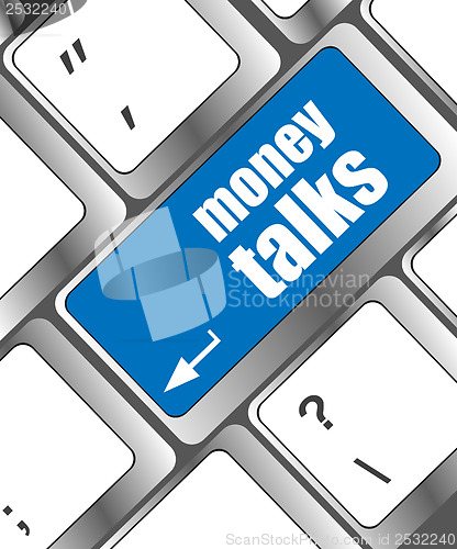 Image of money talks on computer keyboard key button