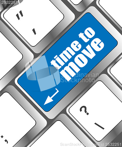Image of words Time to move on keyboard key