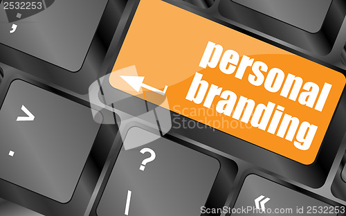 Image of personal branding on computer keyboard key button