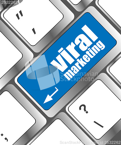 Image of viral marketing word on computer keyboard key