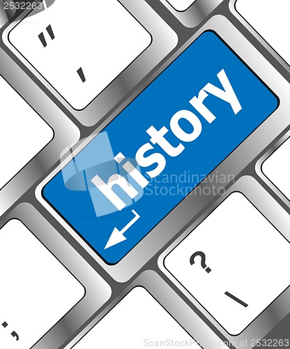 Image of history button on computer keyboard pc key
