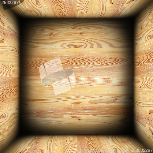 Image of abstract empty wooden box