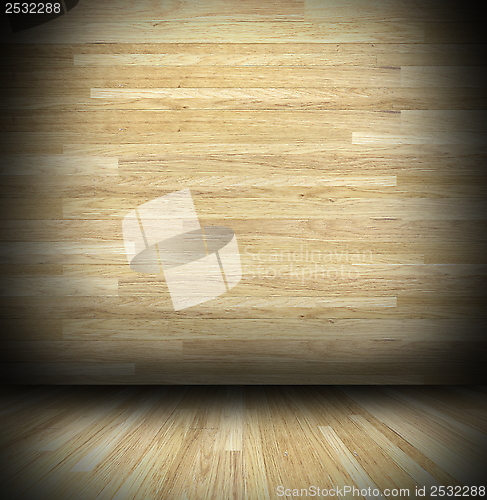 Image of abstract indoor view of wood cabin